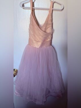 Girls Pink Tulle Party Dress with Satin Waistband
